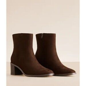 TOMS Womens Evelyn Stacked Block Heel Round Toe Booties Oak Brown Size 11M NIB